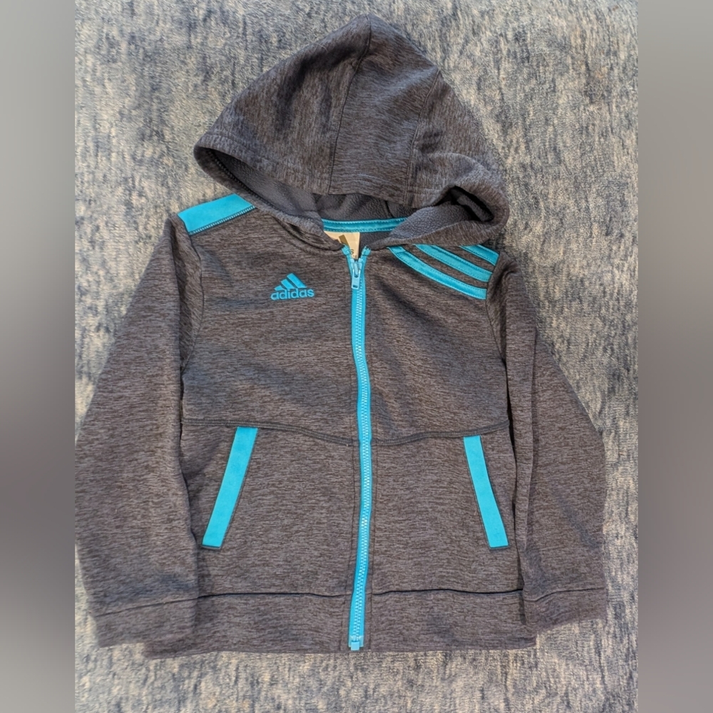 Adidas 3T Kids Navy and Bright Blue Hoodie